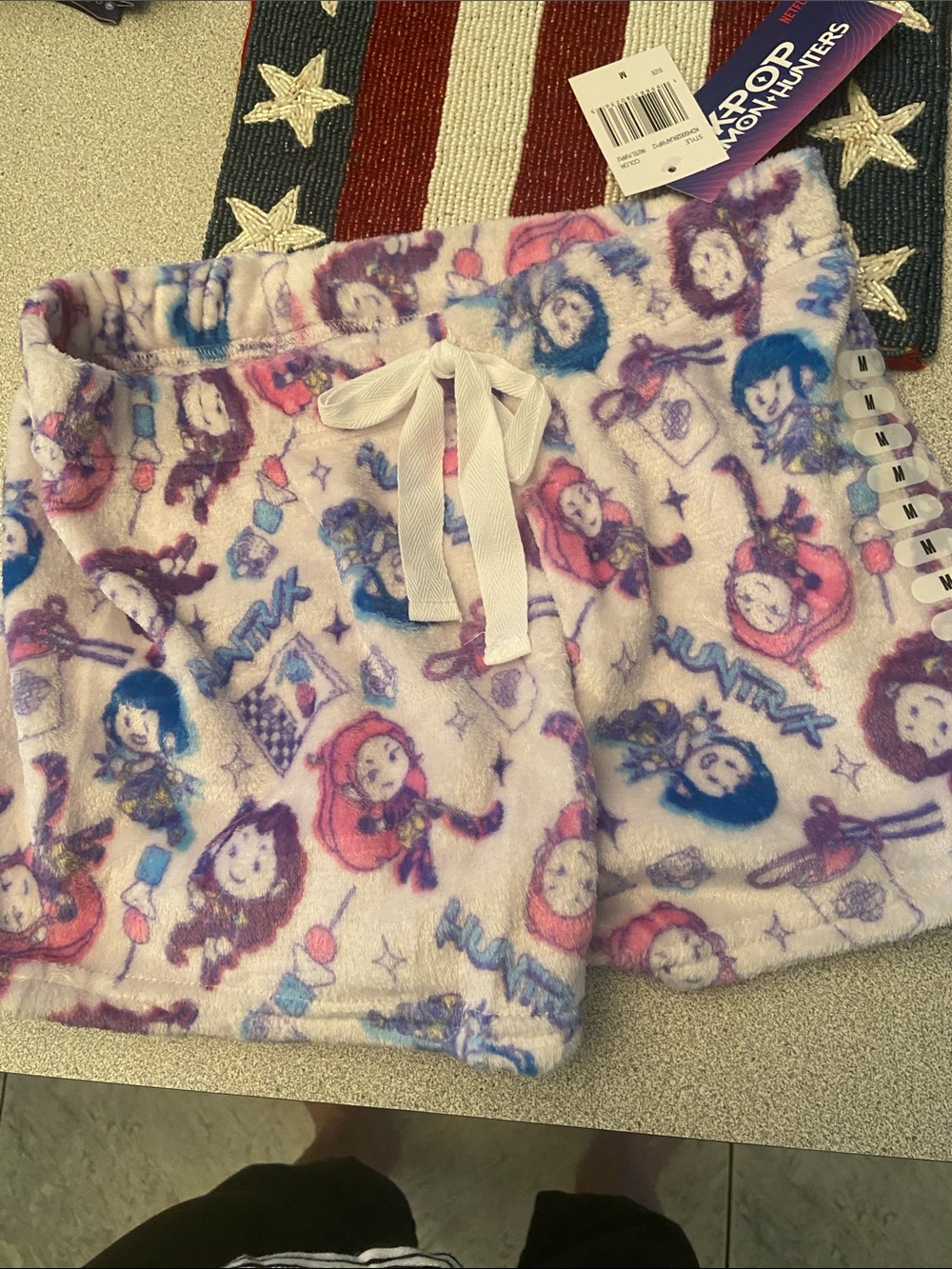 Netflix Pink Purple White Plush Women’s Shorts K-pop
